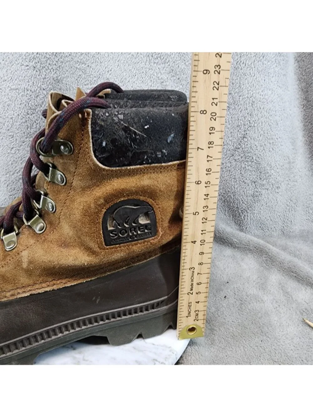 Sorel Shoes Mens Size 10 Brown Leather Lace Up Boots *Read*